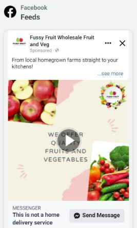 FB video ads fruits/vegetable image